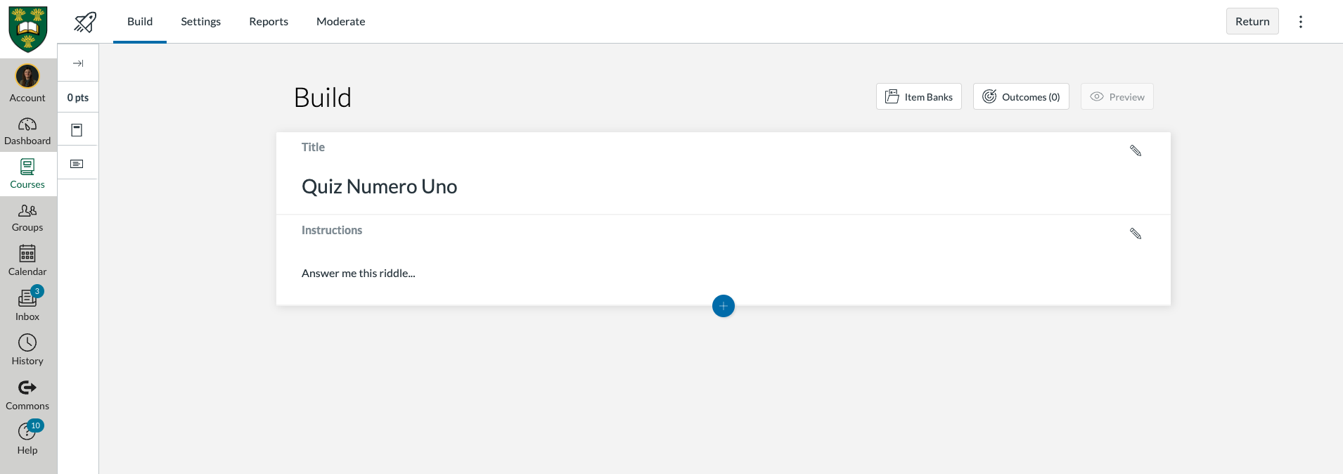Canvas New Quizzes engine dashboard